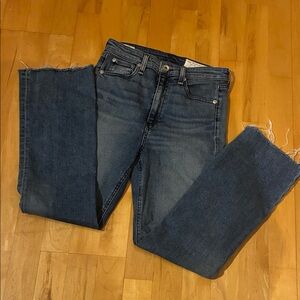 Rag & Bone size 26 jeans High-Rise Ankle Flare Denim Raw Hem